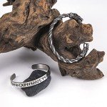 Fenrir Wolf Torc Bangle Set in Stainless Steel