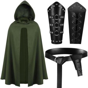 Medieval Cape and Viking Belt Costume Set