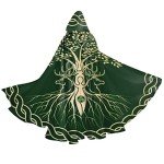 Dark Green Viking Hooded Cloak for Cosplay