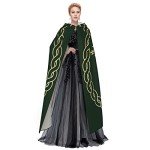 Dark Green Viking Hooded Cloak for Cosplay