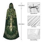 Dark Green Viking Hooded Cloak for Cosplay