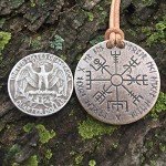 Vegvisir Norse Compass Necklace with Leather Cord
