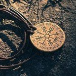 Vegvisir Norse Compass Necklace with Leather Cord