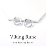 Sterling Silver Norse Rune Huggie Hoop Earrings