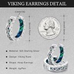 Sterling Silver Norse Rune Huggie Hoop Earrings