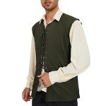 Men's Army Green Viking Pirate Steampunk Vest