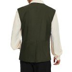 Men's Army Green Viking Pirate Steampunk Vest