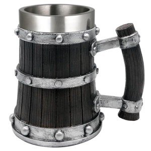 Viking Wood Beer Tankard - 21oz Norse Mug