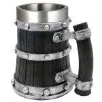 Viking Wood Beer Tankard - 21oz Norse Mug