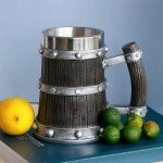 Viking Wood Beer Tankard - 21oz Norse Mug