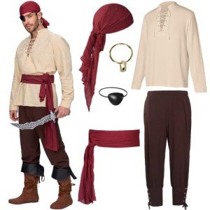 Men's Viking Pirate Costume for Halloween Party