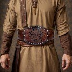 Viking Embossed Waist Armor Belt for Costumes