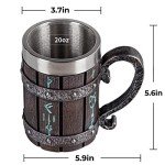 Norse Viking Rune Stainless Steel Beer Tankard
