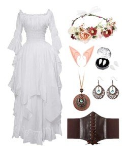 7-Piece Viking Elf Fairy Costume Set for Women