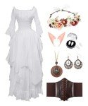 7-Piece Viking Elf Fairy Costume Set for Women