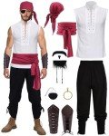8-Piece Men's Pirate Viking Costume Set