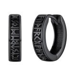 Black Viking Runes Hoop Earrings for Everyone