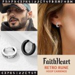 Black Viking Runes Hoop Earrings for Everyone