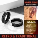 Black Viking Runes Hoop Earrings for Everyone