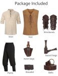 Men's Viking Pirate Costume Set with Accessories