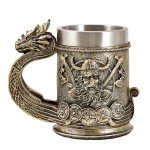 Nordic Viking Dragon Ship Beer Mug - 18oz