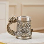 Nordic Viking Dragon Ship Beer Mug - 18oz