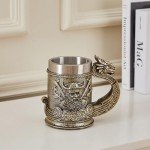 Nordic Viking Dragon Ship Beer Mug - 18oz