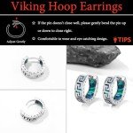 Viking Rune Hoop Earrings in Sterling Silver