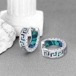 Viking Rune Hoop Earrings in Sterling Silver