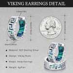 Viking Rune Hoop Earrings in Sterling Silver