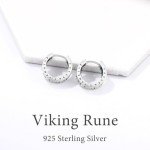 Viking Rune Hoop Earrings in Sterling Silver