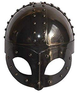 Black Plated Viking Helmet for Cosplay