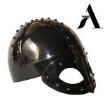Black Plated Viking Helmet for Cosplay