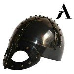 Black Plated Viking Helmet for Cosplay