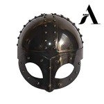 Black Plated Viking Helmet for Cosplay