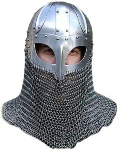 Viking Battle Helmet - Rustic Silver Home Decor