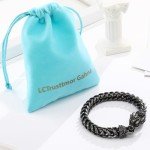 Norseman Dragon Bracelet for Men - Black Steel