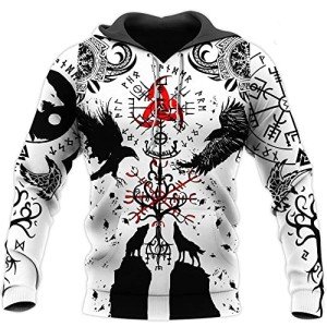 Men's Norse Mythology Viking Tattoo Hoody