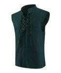 Men's Gothic Viking Pirate Tunic Shirt - Dark Green