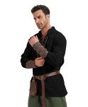 Men's Viking Costume Set with Accessories - Black-Green