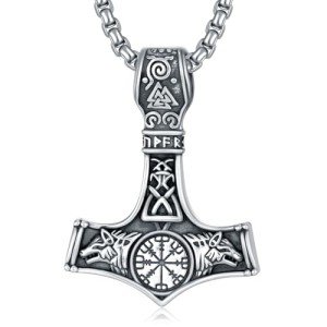Men's Sterling Silver Thor's Hammer Necklace