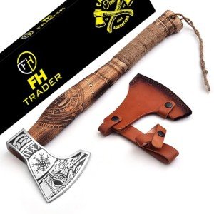 Hand Forged Viking Axe with Leather Cover