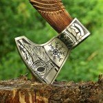 Hand Forged Viking Axe with Leather Cover