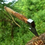 Hand Forged Viking Axe with Leather Cover