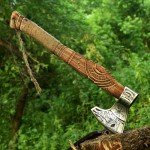 Hand Forged Viking Axe with Leather Cover