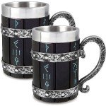 Nordic Viking Rune Stainless Steel Mug Set