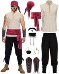 Norseman Pirate Costumes with Viking Accessories Set