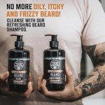 Viking Revolution Coffee Whiskey Beard Wash and Beard Conditioner Set with Argan and Jojoba Oils - Softens and Strengthens - Coffee Whiskey Scent - Beard Shampoo with Ginseng Root Extract (17 oz)