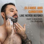 Viking Revolution Coffee Whiskey Beard Wash and Beard Conditioner Set with Argan and Jojoba Oils - Softens and Strengthens - Coffee Whiskey Scent - Beard Shampoo with Ginseng Root Extract (17 oz)