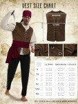 FancyFun Halloween Pirate Costume Men,Medieval Shirt Renaissance Banded Pants Viking Sash Belt Eye Patch Earrings